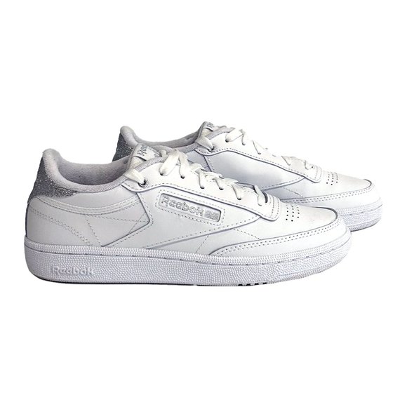 Reebok Club C 85 Sneakers, Silver Glitter, 8 - Picture 1 of 4